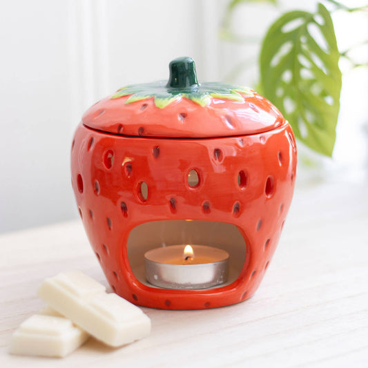 Diffuseur d’huile original en forme de fraise rouge vif avec couvercle