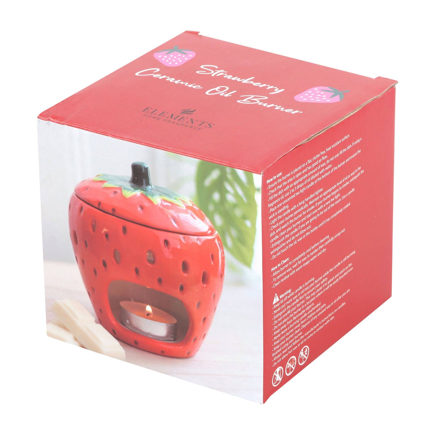 Diffuseur d’huile original en forme de fraise rouge vif avec couvercle