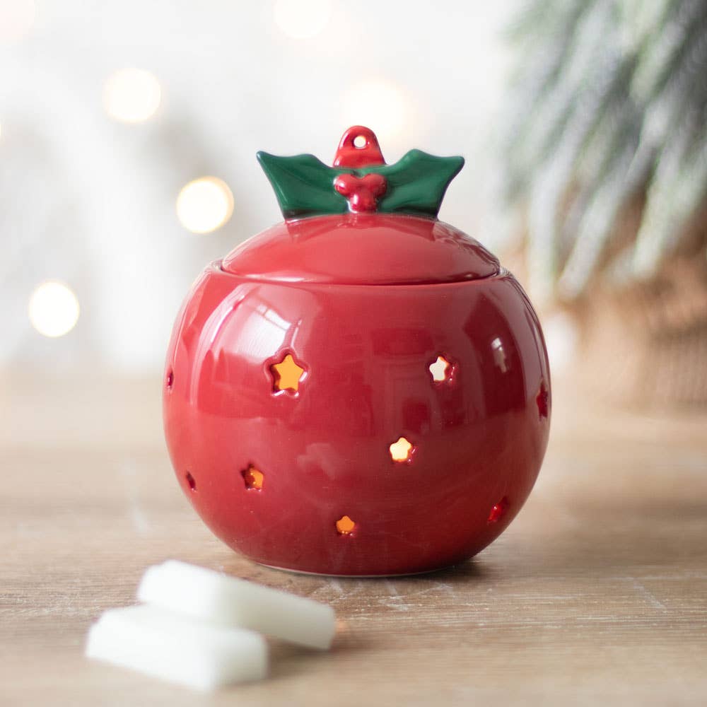 Diffuseur d’huile boule de Noël rouge