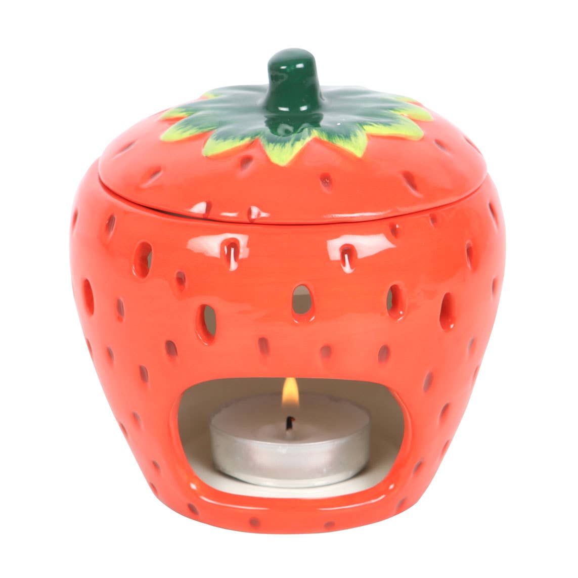 Diffuseur d’huile original en forme de fraise rouge vif avec couvercle